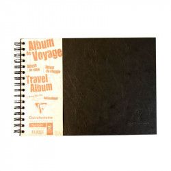 Album de voyage, papier velouté 120 g Clairefontaine A4 noir & ligné