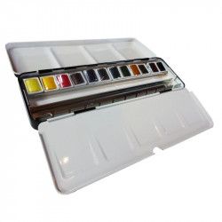 Aquarelle W&N Extra fine - Black Box 12 demi-godets + 12 vides