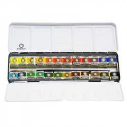 Aquarelle Rembrandt - Boite métal 24 demi godets