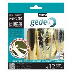 12 feuilles effet miroir Or