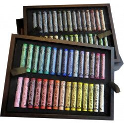 Coffret bois 60 Pastels secs paysage Rembrandt 