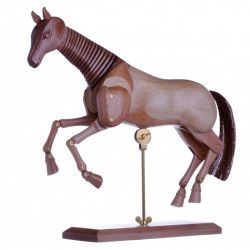 Cheval articulé Acajou 40cm