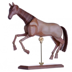 Cheval articulé Acajou 40cm
