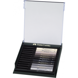 Coffret de 12 Feutres Pitt Artist pen Gris - Faber-Castell