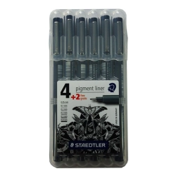 Pochette 4+2 gratuits pigment liner staedler