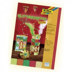 Papier paillette or 50cm x 70cm - 5 feuilles - 300gr - Folia