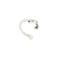 Extension chaine coeur Rhodium