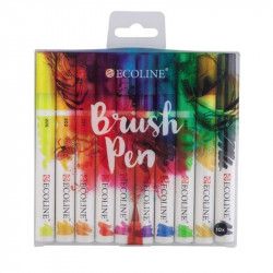 Set de 10 brush pens aquarelle liquide Ecoline