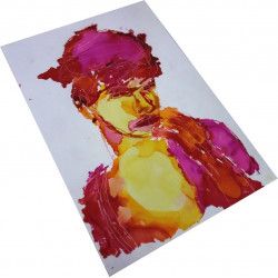 Kit Tuto de Fred Encres à alcool sur papier Yupo avec un portrait