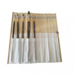 Natte bambou + 5 brosses synthétiques