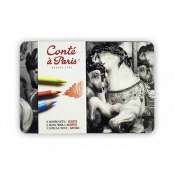Coffret métal de 12 crayons pastels - Conté à Paris