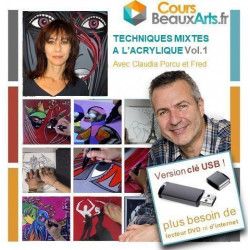 Techniques mixtes à l'acrylique Vol.1 sur Clé USB