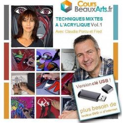 Techniques mixtes à l'acrylique Vol.1" sur Clé USB