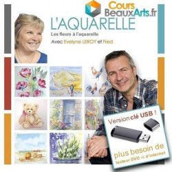 Les fleurs à l'aquarelle sur clef USB