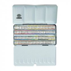 Boîte en métal aquaelle extra-fine Horadam 48 demi-godets - Schmincke