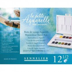 Coffret de voyage 12 1/2 godet d'aquarelle fine La Petite Aquarelle- Sennelier