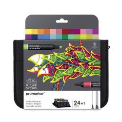 Pochette de 24 Marqueurs à alcool Promarker - Etudiant Designer - Winsor & Newton