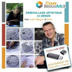 Gribouillage artistique en dessin sur Clé USB