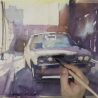 Scène urbaine à l'Aquarelle sur clef USB