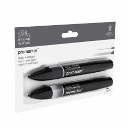 Marqueur Promarker Set de 2 (Noir + Blender) - Winsor & Newton