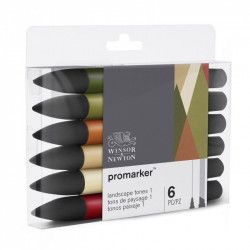 Marqueur Promarker Set de 6 Tons de Paysage 1 assortis - Winsor & Newton