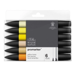 Marqueur Promarker Set de 6 tons Jaune assortis - Winsor & Newton
