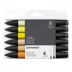 Marqueur Promarker Set de 6 tons Jaune assortis - Winsor & Newton