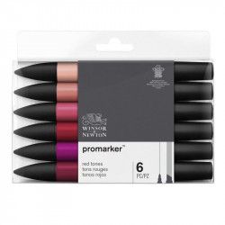 Marqueur Promarker Set de 6 tons Rouge assortis - Winsor & Newton