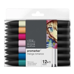 Pochette de 12 Promarker Manga Romance assortis - Winsor & Newton