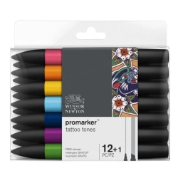Marqueur Promarker Set de 12 tons Tattoo assortis - Winsor & Newton