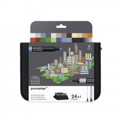Pochette de 24 Marqueurs à alcool Promarker - tons Architecturaux - Winsor & Newton