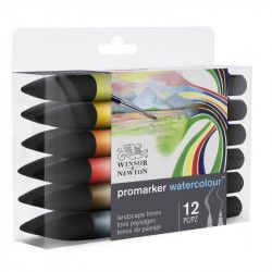  Marqueur Promarker Aquarelle Set de 12 tons Paysage assortis - Winsor & Newton