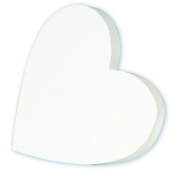 Déco cœur plein blanc en papier mâché - Décopatch