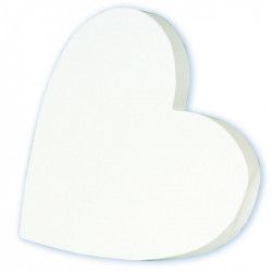 Déco cœur plein blanc en papier mâché - Décopatch