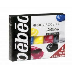 Coffret de 5 peintures Acrylique Pébéo studio 100ml