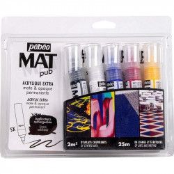 Set de 5 Applicateurs Acrylique Mat Pub 30 ml - Pébéo