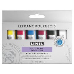 Kit Gouache extra-fine Linel 6 x 14ml - Lefranc Bourgeois