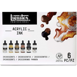Coffret de 6 encres Acrylic Ink Liquitex - Métalliques