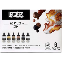 Set 6 encres métalliques Ink Acrylic Liquitex