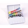 Boite en métal de poche de 12 demi godets aquarelle au miel - Sennelier