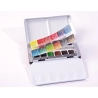 Boite en métal de poche de 12 demi godets aquarelle au miel - Sennelier
