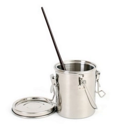Lave-pinceau inox avec couvercle - Ø 8.1cm