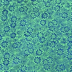 Fleurs d'été vert/bleu marine 50x75cm