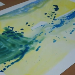 Application au papier Yupo : Un paysage imaginaire