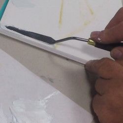 Peindre un paysage de dunes au couteau