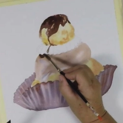Une religieuse au chocolat à l'Aquarelle