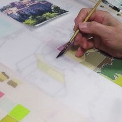 Les techniques de peinture sur soie : L'aquarelle sur antifusant