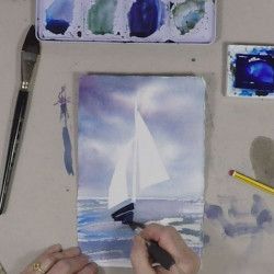 Le ruban crépe dans l'aquarelle