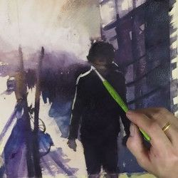 Scène urbaine à l'Aquarelle Episode 04