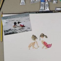 Portraits d'enfants à l'aquarelle